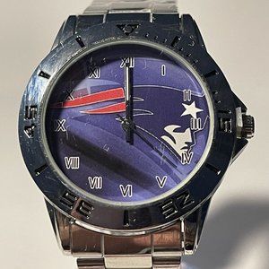 NEW ENGLAND PATRIOTS NFL Casual Stainless-Steel Wristwatch NEW